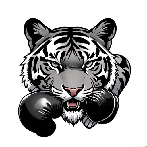 Fierce Tiger With Boxing Gloves