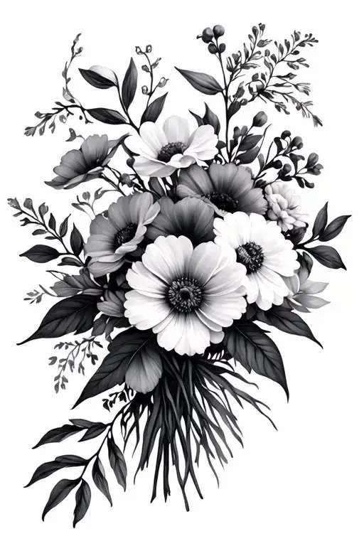 Bouquet Of Flowers With Birth Flowers For The Months Of April May June And November