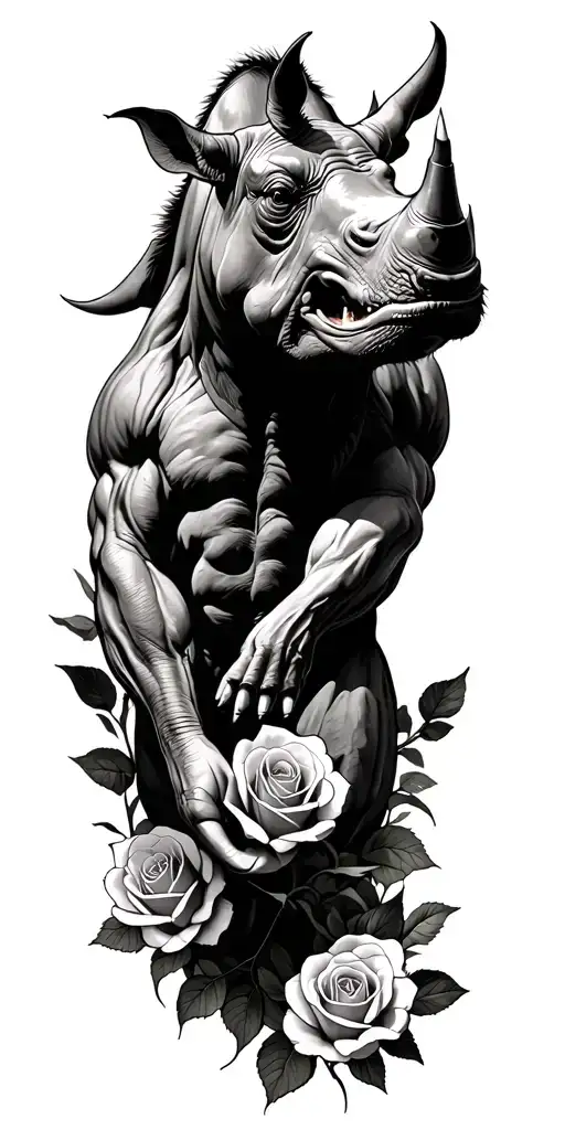 Rhino Roses Surrounding Him Victorious Defeats