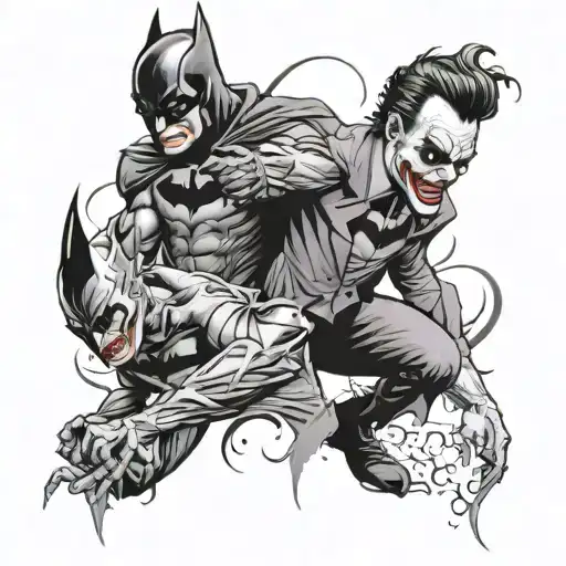 Bat Man And The Joker Fighting
