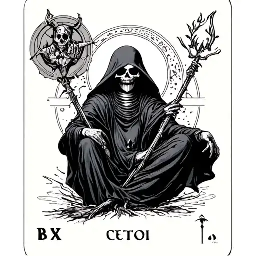Sexy Grim Reaper Tarot Card