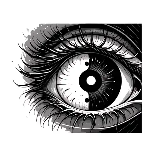 Eye Of Re Mixed With Yin Yang Symbol