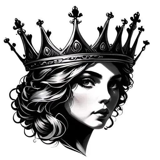 Women Face With Crown