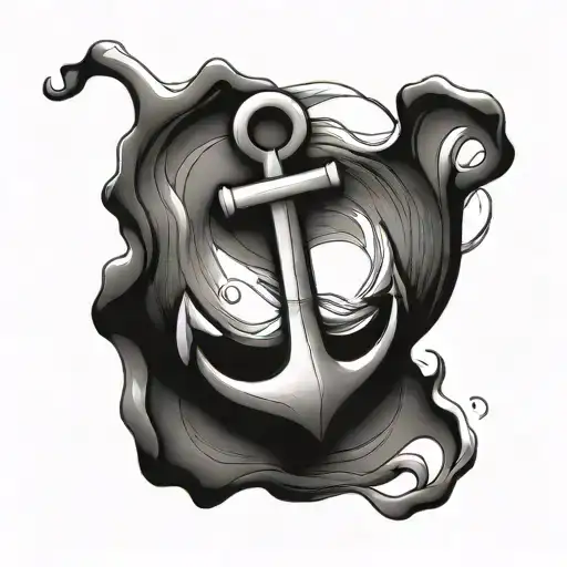 Minimalist Anchor With The Letters Akv