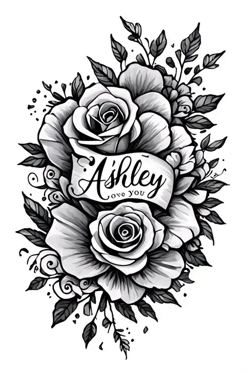 Name Ashley Combined Designs Of Love You