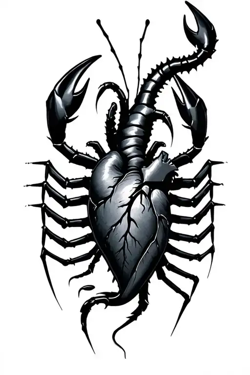 Scorpio Zodiac Sign With Dark Heart Broken Feeling