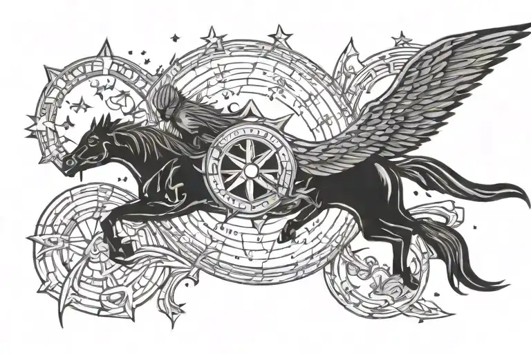 In The Background The Stars Of The Aquarius Zodiac Sign In The Front Hugin And Munin Flying
