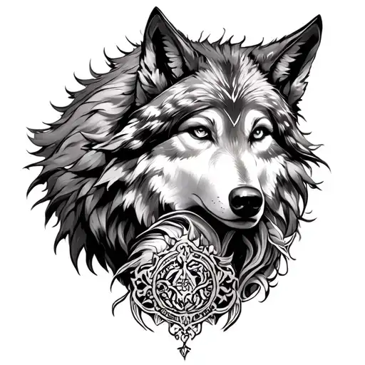 Aroes Princess Wirh Wolf In The Woods Surrounded