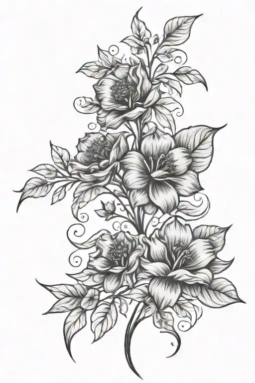 Minimalist September And November Birth Flower Vine