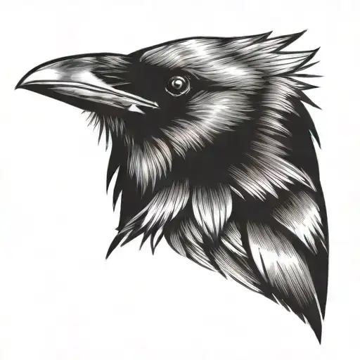 Crow Head Facing Forward