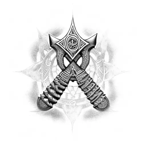 Ankh With Back Roses Surrounding