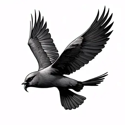 A Bird Flying Above The 2 Small Birds To Catch Each Other