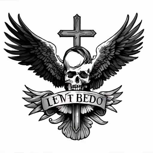 Half Sleeve Tattoo Featuring Religion And Patriotism And Strength