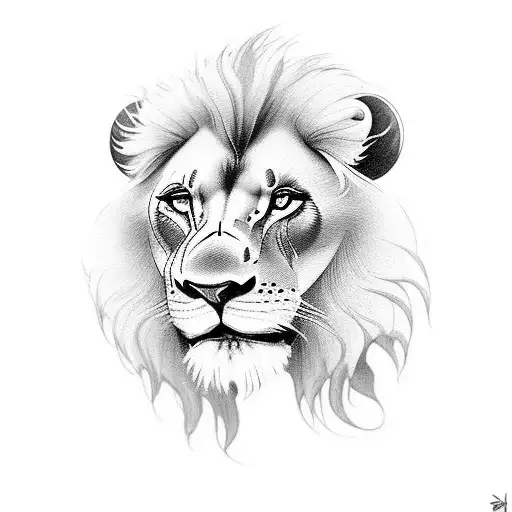 Black And White Lion Tatto For Forearm Expressing Motivation And Power