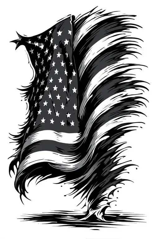 Waving American Flag Downward Spiral
