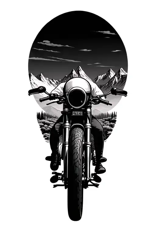 Bike Travel With Mountains Inside