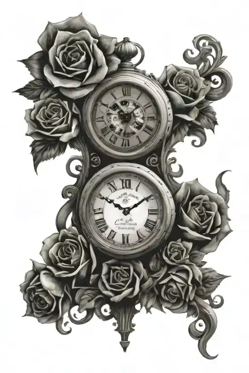Clock Face Reminder That The Past Shouldn't Effect Your Future And Memento Mori Into A Full Sleeve