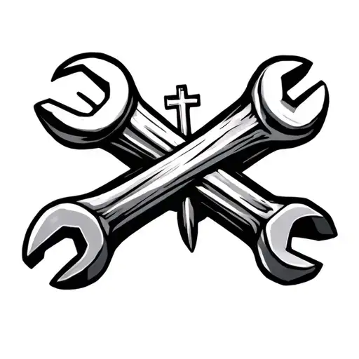 Christian Cross Made Of Wrenches