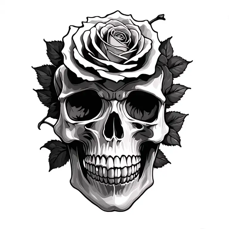 Skull And Roses Soft Shading