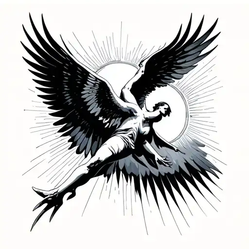 Icarus Falling From The Sun Geometric