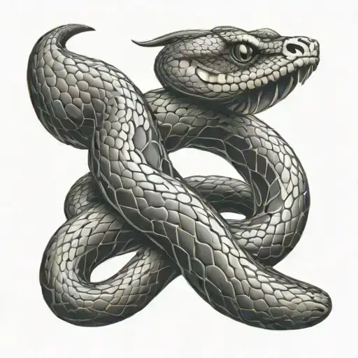 Snake Wrapping From Shoulder To Chest
