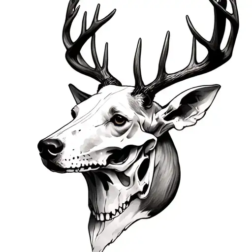 Dogs And Deer Skull