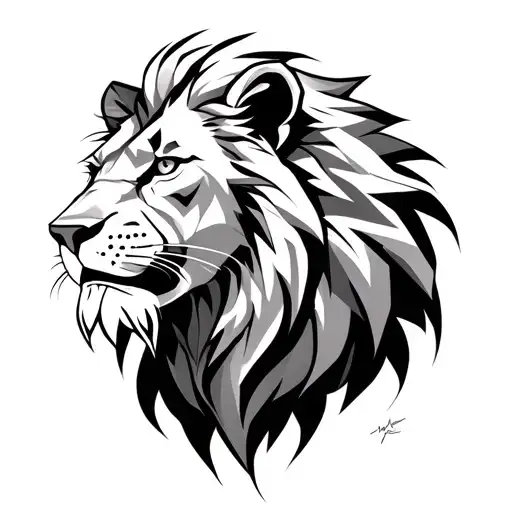 White Lion With Geometries