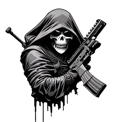 Grim Reaper With M4 Assault Rifle