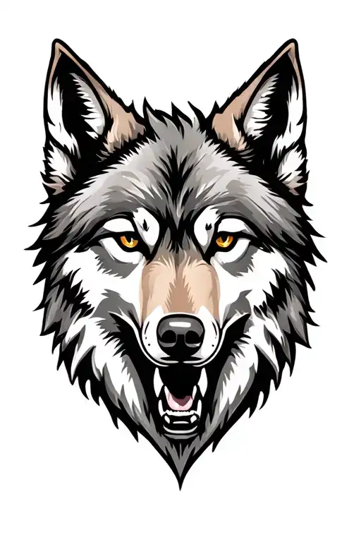 Wolf Head Vintage Retro