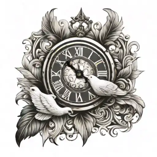 Dove And Roman Numeral Clock