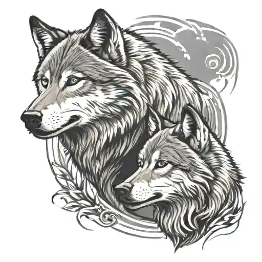 Dad And Son Wolf