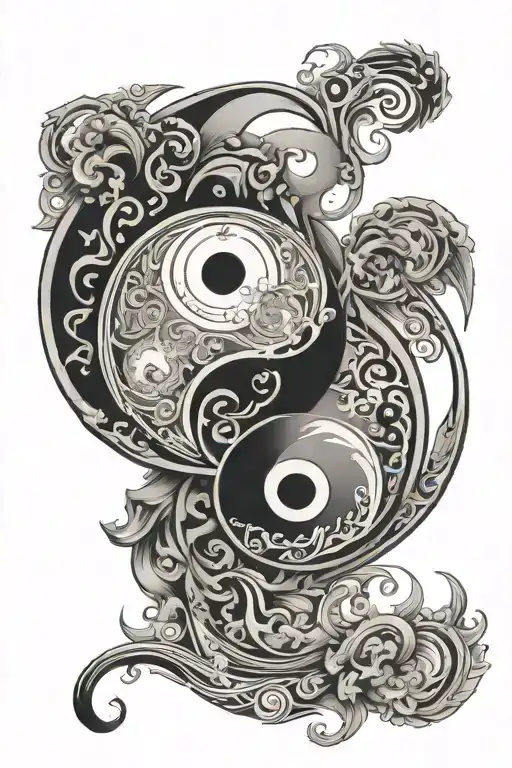 Yin Yang Symbol With Symmetrical Shapes