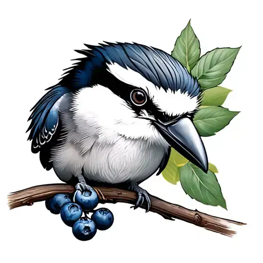 Kookaburra With Blueberries