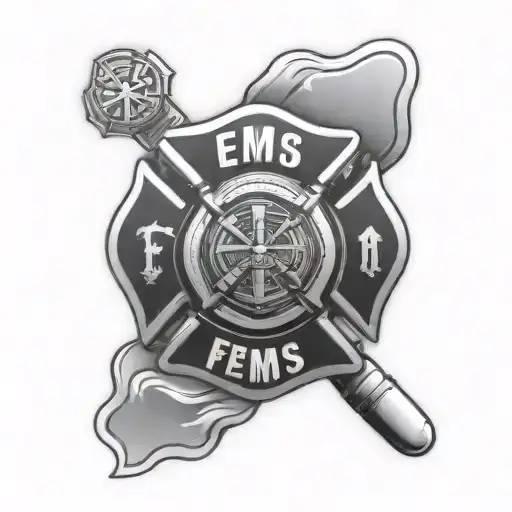Ems Star And Firefighter Emblem
