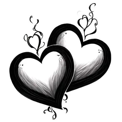 Two Intertwined Love Hearts With Nana In One Heart And Emilia In The Other Heart