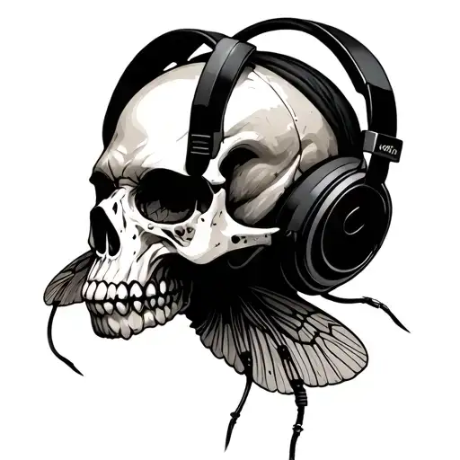 Moth Skull Headphones