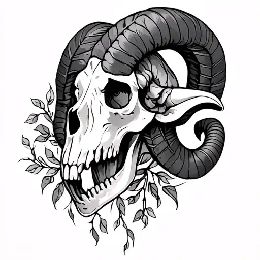 Ram Skull And Vines Wrapping
