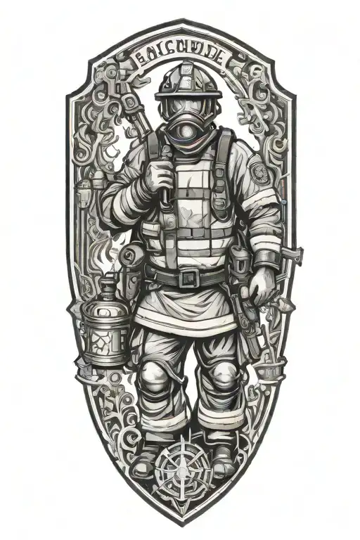 Fire Fighter Kneeling