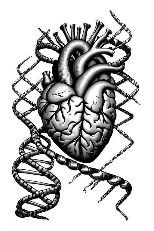 Vertical Scale Of Mixed Dna Straps Connecting The Heart To The Brain