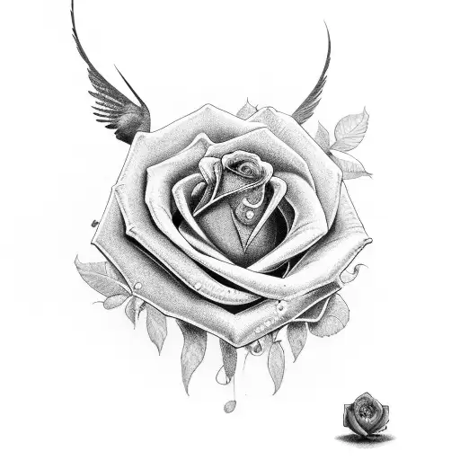 Two Pistols With A Purple Rose A Crow And A Dark Tower