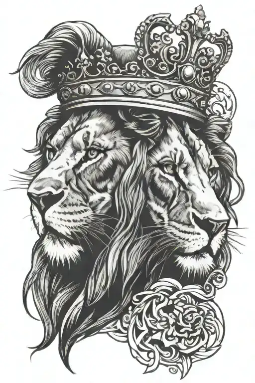 Lion With Crown And Cross In Eye