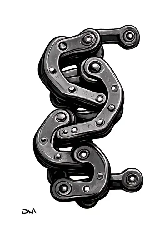 Bicycle Chain Dna Double Helix Chain Ring