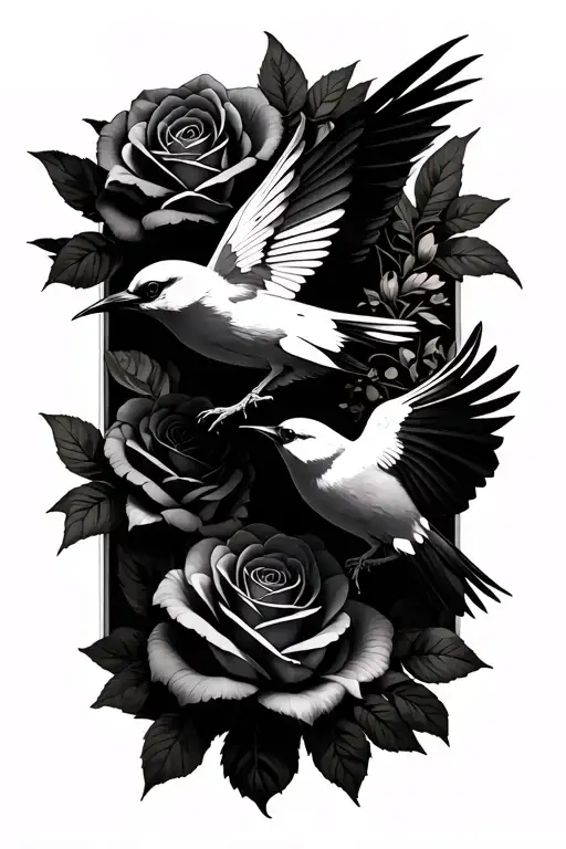 Cool Cross Birds And Roses