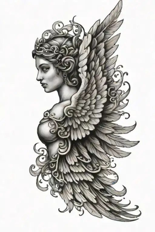 Ancient Greek Tattoo Symbolizes Love With Wings