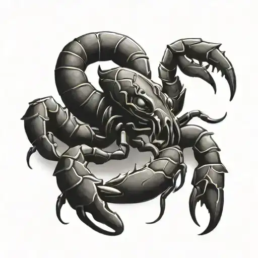 A Scorpion Holding A Black Flag