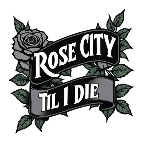 A Tattoo Which Says Rose City Til I Die