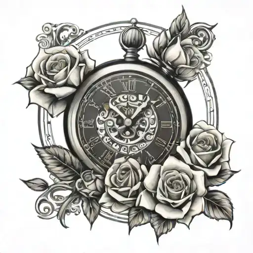 Roses Clock Cards Dice