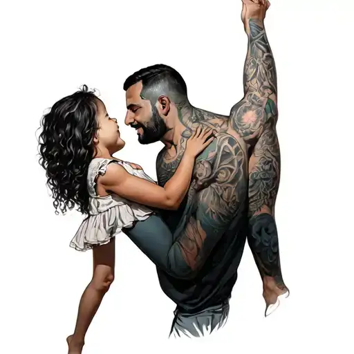 Daughter Lifting Her Father Up