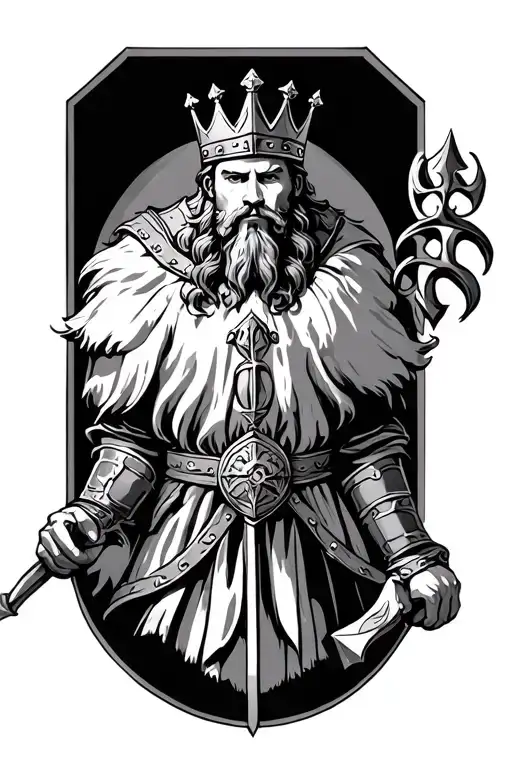 Medieval King Full Body Pose