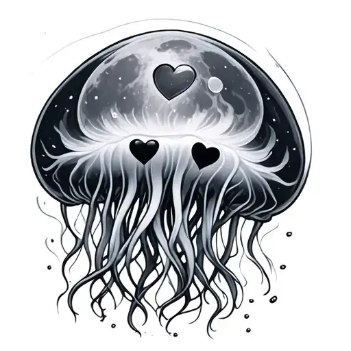A Moon Jellyfish With A Heart As One Of Its Four Lobes